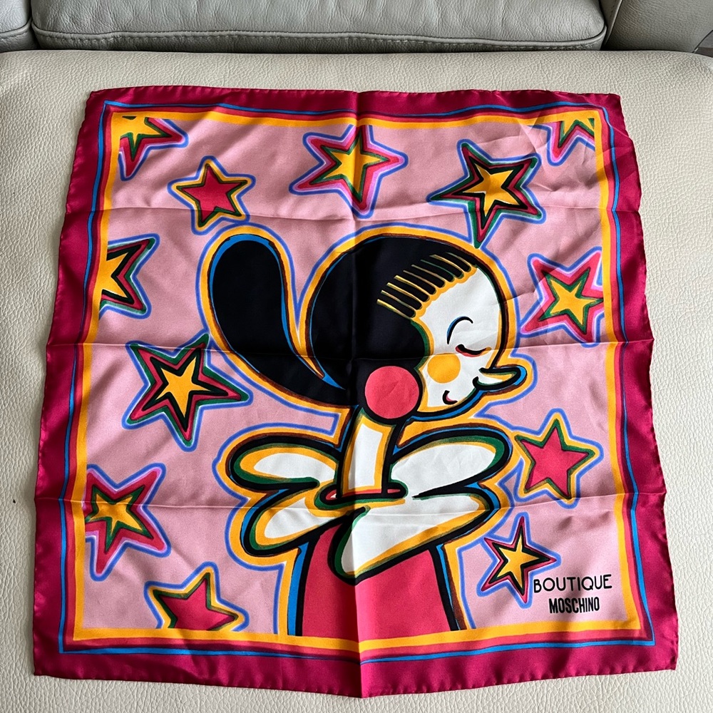 NWT - Authentic Moschino Silk Square Scarf (50cm x 50cm)